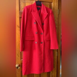 Ann Taylor - Red - Double Breasted Full Length Dress Coat - New with Tags